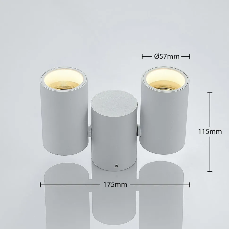 Arcchio loftlampe Gesina, 2-lys, hvid, aluminium, 17,5 cm
