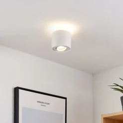 Arcchio loftlampe Walisa, Ø 10 cm, hvid, metal, GU10