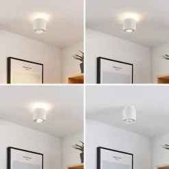 Arcchio loftlampe Walisa, Ø 10 cm, hvid, metal, GU10