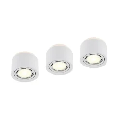 Arcchio loftlampe Walisa, Ø 15 cm, rund, hvid, sæt med 3 stk