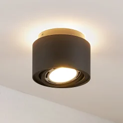 Arcchio loftlampe Walisa, Ø 15 cm, sort, metal, GU10