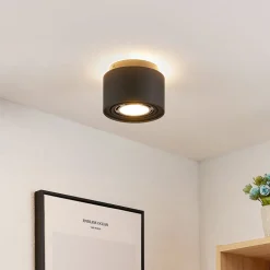 Arcchio loftlampe Walisa, Ø 15 cm, sort, metal, GU10
