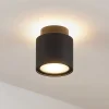 Arcchio loftlampe Walisa, Ø 10 cm, sort, diffuser, GU10