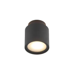 Arcchio loftlampe Walisa, Ø 10 cm, sort, diffuser, GU10