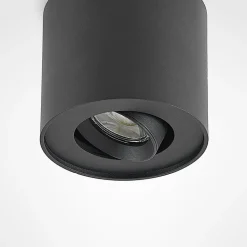 Arcchio loftlampe Walisa, Ø 10 cm, sort, metal, GU10