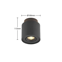 Arcchio loftlampe Walisa, Ø 10 cm, sort, metal, GU10
