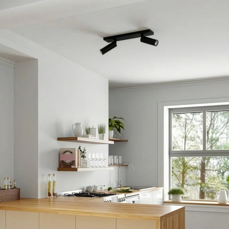 Arcchio loftspot Brinja Slim, sort, 2 lyskilder GU10 MR11
