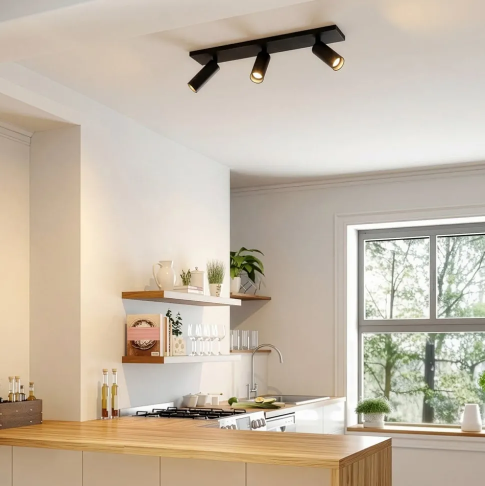 Arcchio loftspot Brinja Slim, sort, 3 lyskilder GU10 MR11