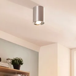 Arcchio loftspot Jolina, rund, grå, 13 cm, metal