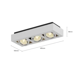 Arcchio loftspot Ronka, 50 cm, 3 lyskilder, hvid, GU10