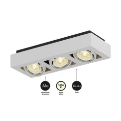 Arcchio loftspot Ronka, 50 cm, 3 lyskilder, hvid, GU10