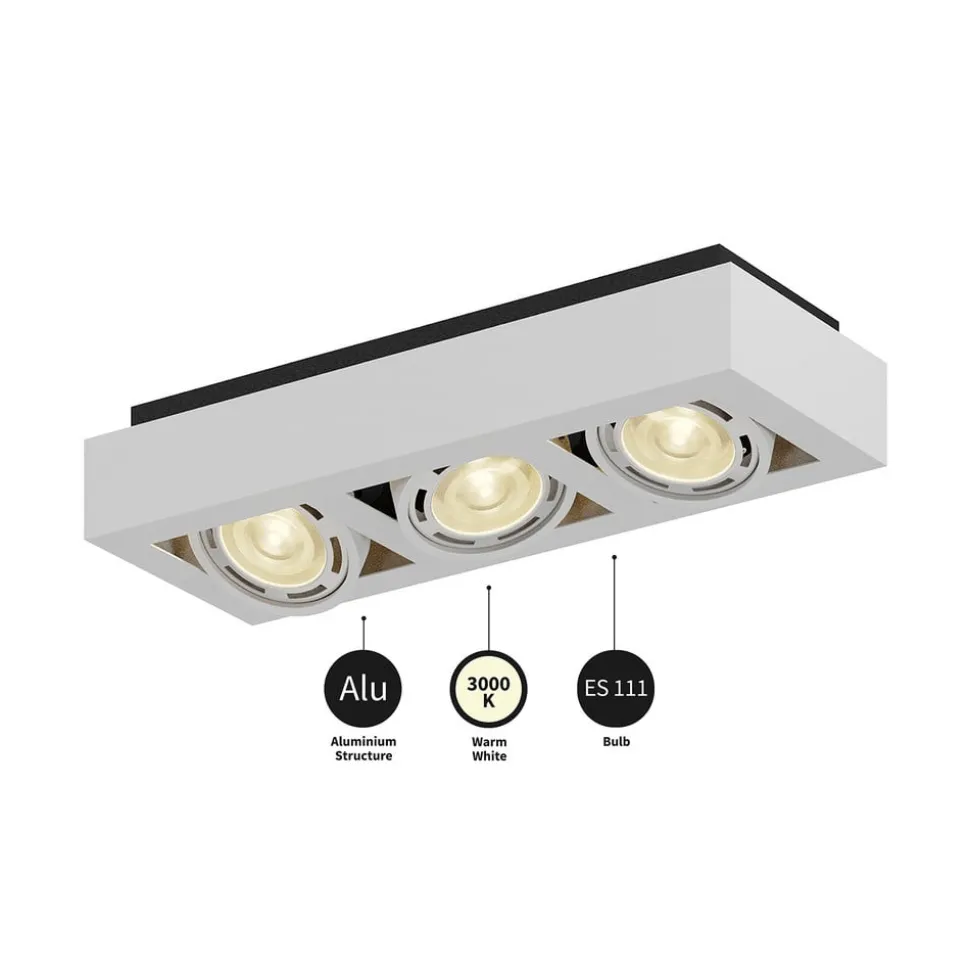 Arcchio loftspot Ronka, 50 cm, 3 lyskilder, hvid, GU10