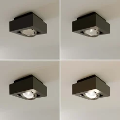 Arcchio loftspot Ronka, grå, 19 cm x 19 cm, GU10