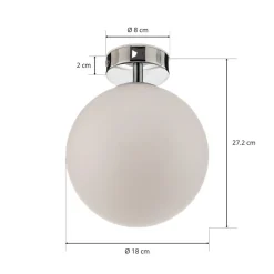 Arcchio Maviris LED-loftlampe til badeværelset, kugle, 18 cm