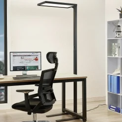 Arcchio Nelus LED-gulvlampe til kontor, sort sensor