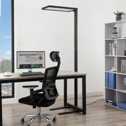 Arcchio Nelus LED-gulvlampe til kontor, sort sensor