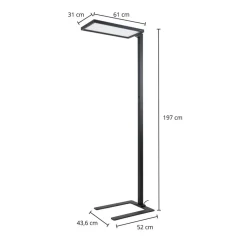 Arcchio Nelus LED-gulvlampe til kontor, sort sensor