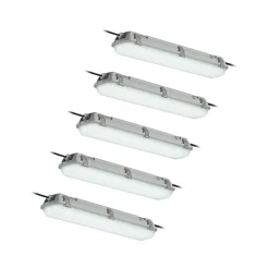 Arcchio Rao LED-vådrumslampe, længde 61,8 cm, sæt med 5 stk