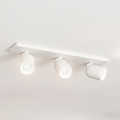 Arcchio spotlight Brinja, hvid, kantet, Ø 7 cm, 3 lyskilder, GU10