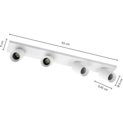 Arcchio spotlight Brinja, hvid, kantet, Ø 7 cm, 4 lyskilder, GU10