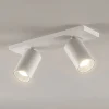 Arcchio spotlight Brinja, hvid, kantet, Ø 6 cm, 2 lyskilder, GU10