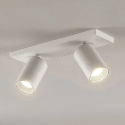 Arcchio spotlight Brinja, hvid, kantet, Ø 6 cm, 2 lyskilder, GU10