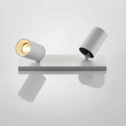 Arcchio spotlight Brinja, hvid, kantet, Ø 6 cm, 2 lyskilder, GU10