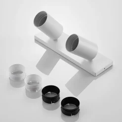 Arcchio spotlight Brinja, hvid, kantet, Ø 6 cm, 2 lyskilder, GU10