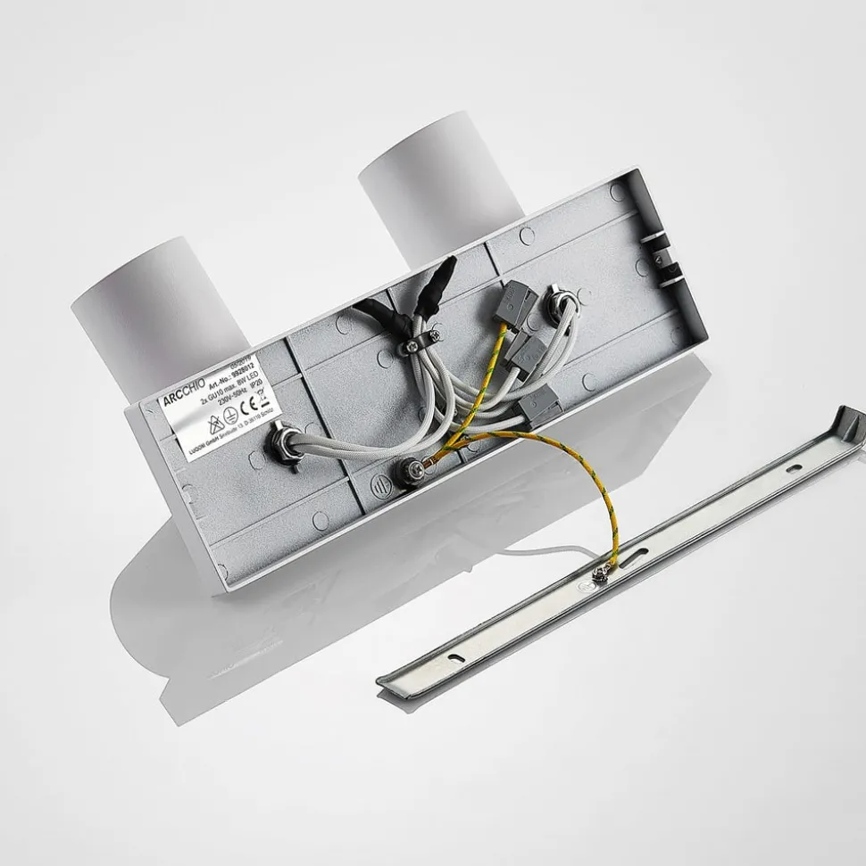 Arcchio spotlight Brinja, hvid, kantet, Ø 6 cm, 2 lyskilder, GU10