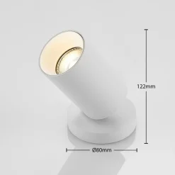 Arcchio spotlight Brinja, hvid, rund, 12 cm høj, Ø 6 cm