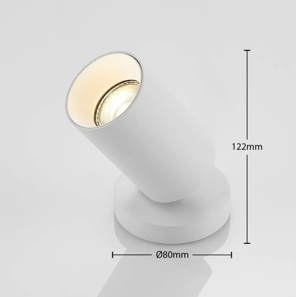 Arcchio spotlight Brinja, hvid, rund, 12 cm høj, Ø 6 cm