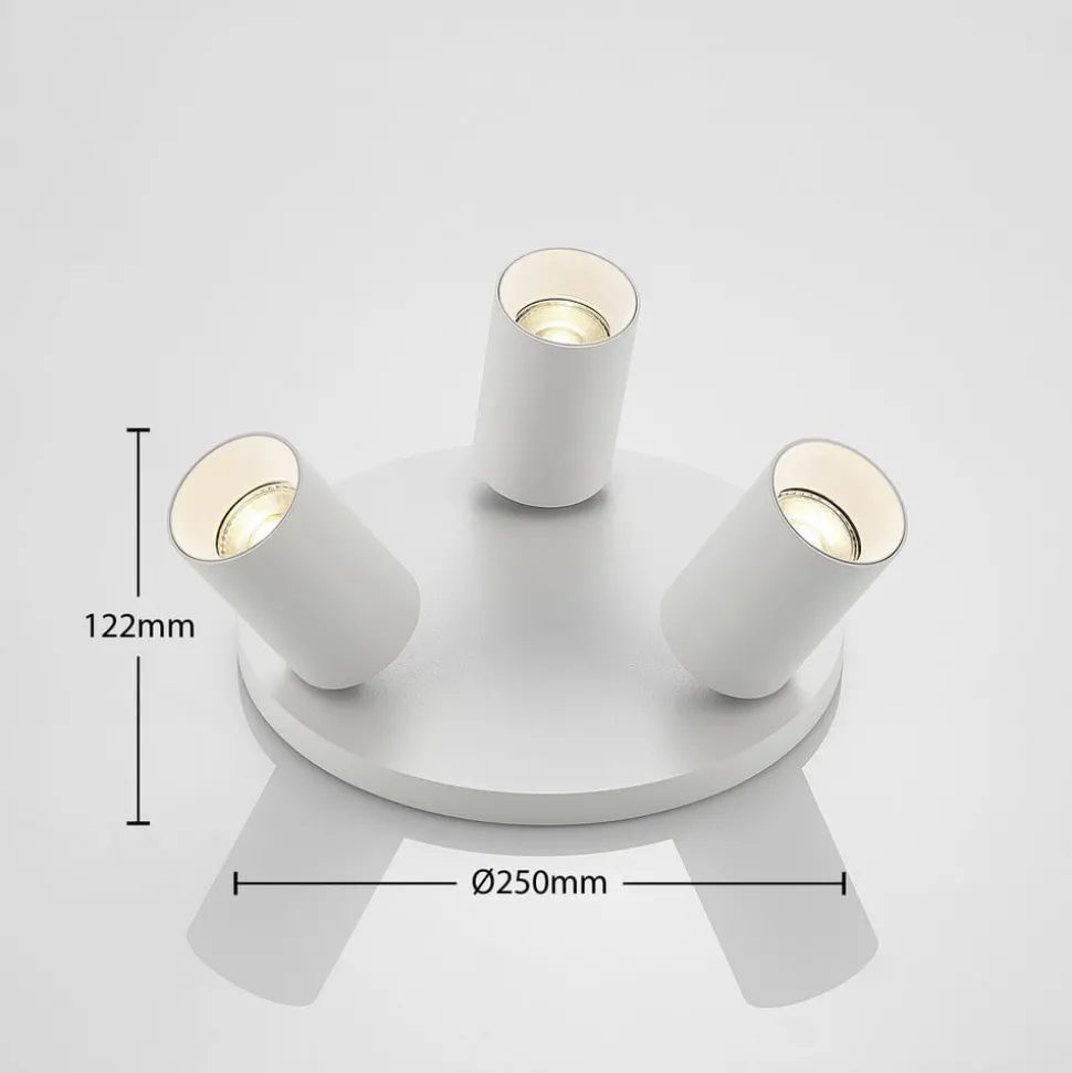 Arcchio spotlight Brinja, hvid, rund, Ø 6 cm, 3 lyskilder, GU10