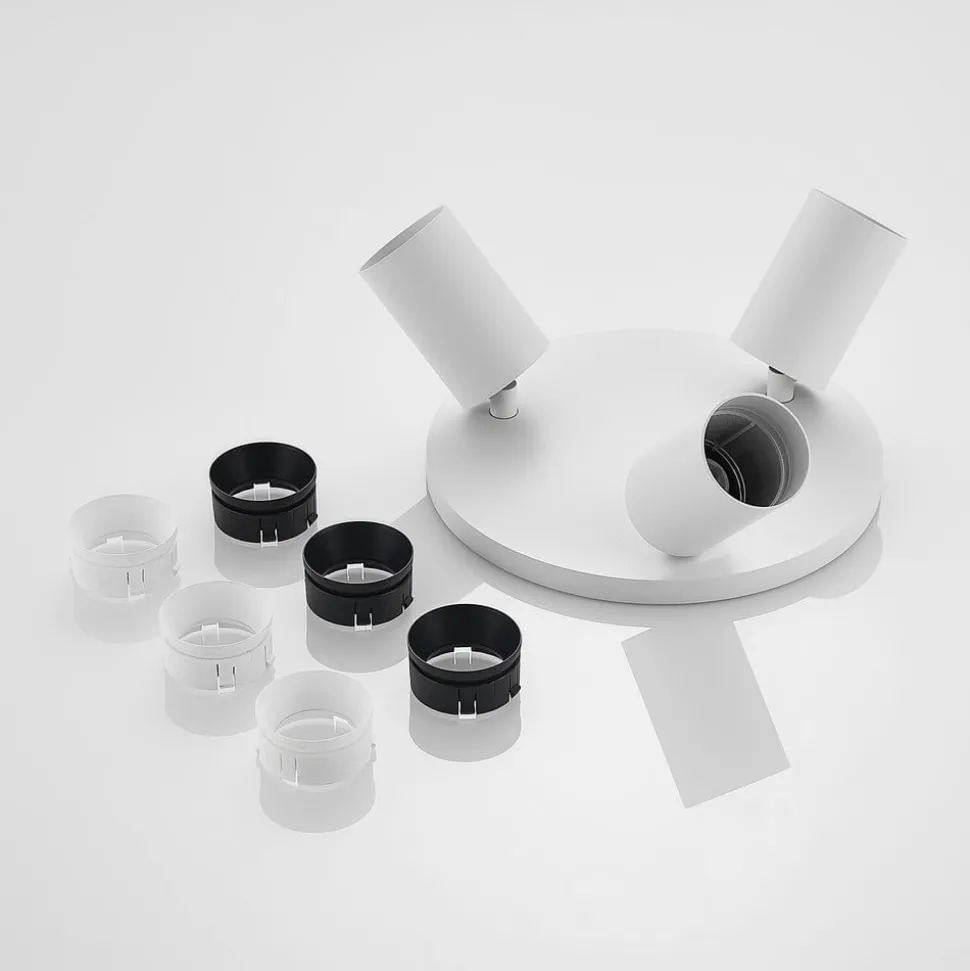 Arcchio spotlight Brinja, hvid, rund, Ø 6 cm, 3 lyskilder, GU10