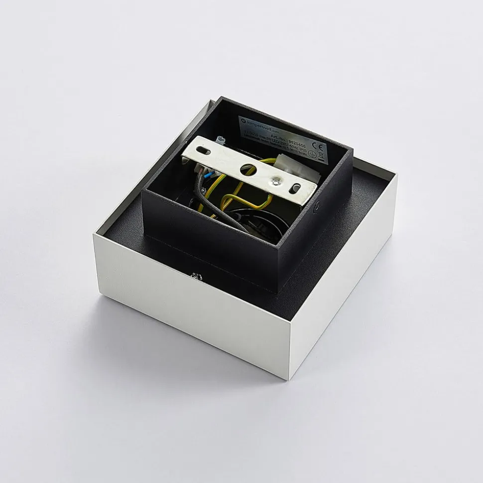 Arcchio spotlight Vince, 14 x 14 cm, hvid/krom, metal, GU10