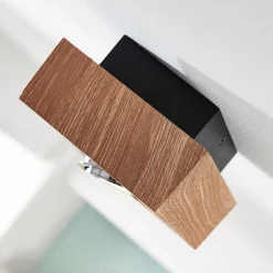 Arcchio spotlight Vince, 14 x 14 cm, træfarvet, metal, GU10