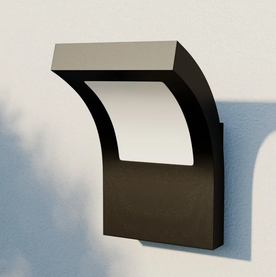Arcchio udendørs LED-væglampe Advik, IP65, antracit, metal