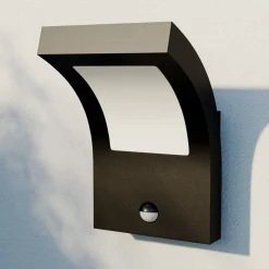 Arcchio udendørs LED-væglampe Advik, antracit, IP54, sensor