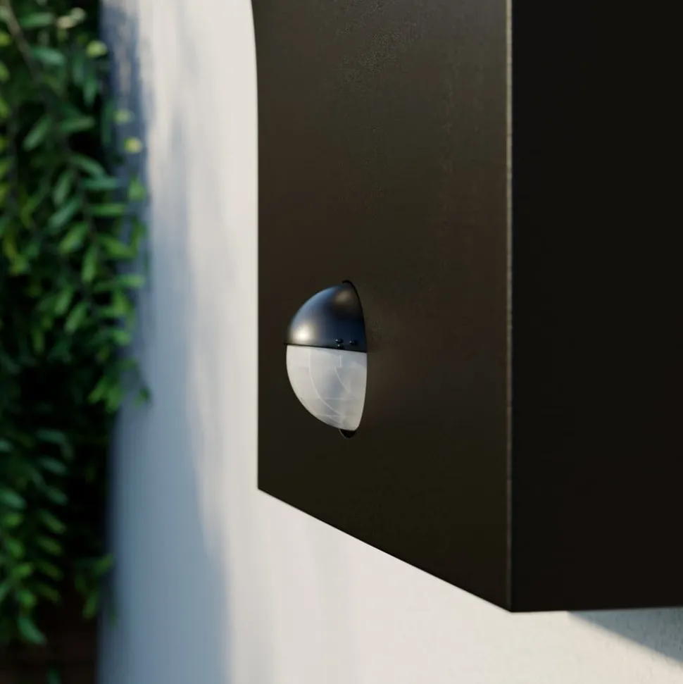 Arcchio udendørs LED-væglampe Advik, antracit, IP54, sensor