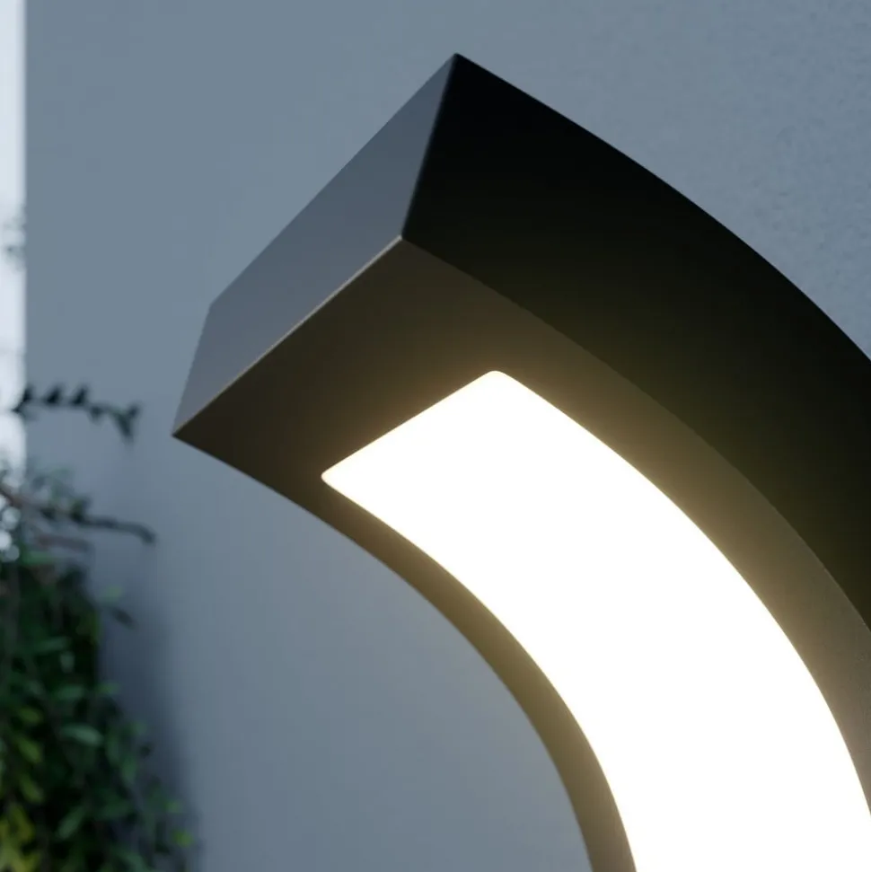 Arcchio udendørs LED-væglampe Advik, antracit, IP54, sensor