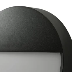 Arcchio udendørs LED-væglampe Gravo, Ø 25 cm, sort, IP65