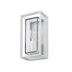 Arcchio udendørs væglampe Ismera, hvid, IP65, glas, E27