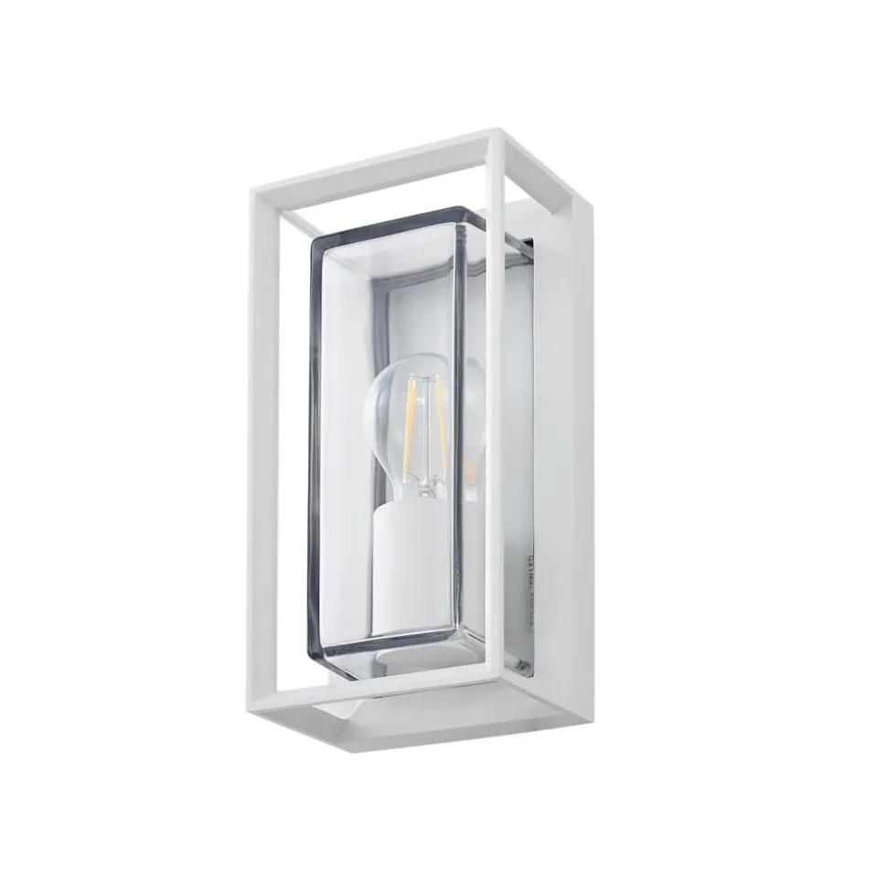 Arcchio udendørs væglampe Ismera, hvid, IP65, glas, E27