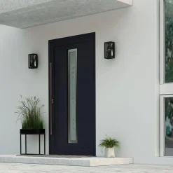 Arcchio udendørs væglampe Ismera, antracit/klar, IP65, glas