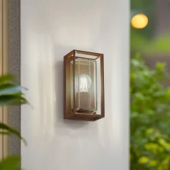 Arcchio udendørs væglampe Ismera, rustfarvet, IP65, glas, E27