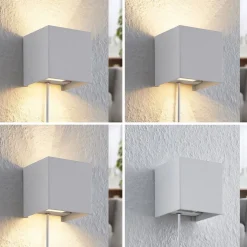 Arcchio væglampe Zuzana, kantet, hvid, stik, G9, 10 cm