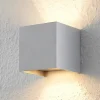 Arcchio væglampe Zuzana, kantet, aluminiumsfarvet, G9, 10 cm