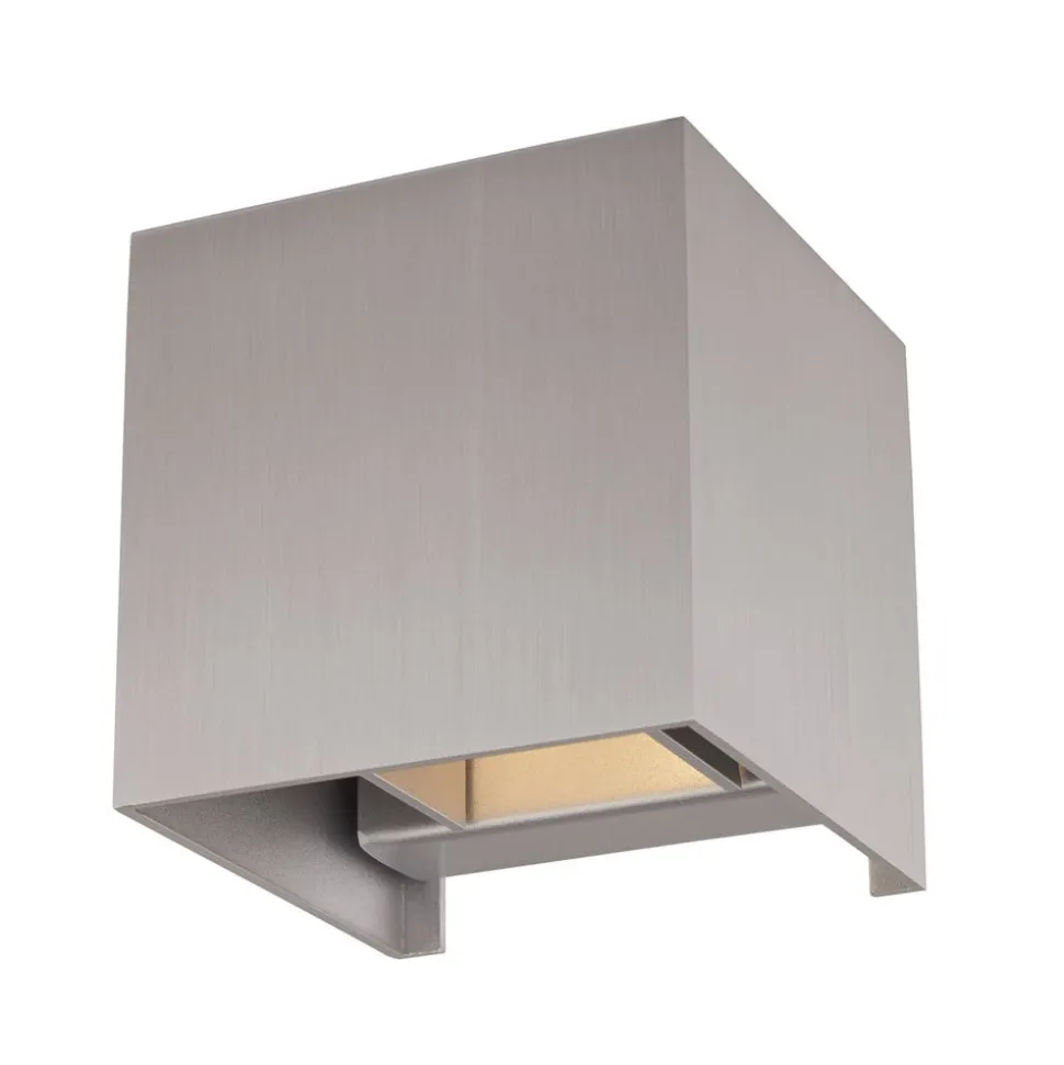 Arcchio væglampe Zuzana, kantet, aluminiumsfarvet, G9, 10 cm