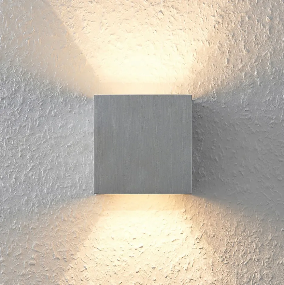 Arcchio væglampe Zuzana, kantet, aluminiumsfarvet, G9, 10 cm