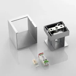 Arcchio væglampe Zuzana, kantet, aluminiumsfarvet, G9, 10 cm