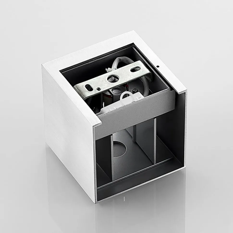 Arcchio væglampe Zuzana, kantet, aluminiumsfarvet, G9, 10 cm